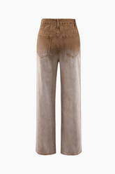 Ombre Ripped Straight Leg Jeans
